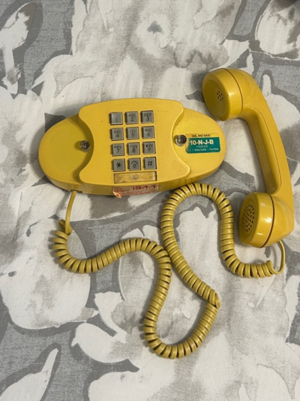 Yellow Retro Corded Telephone - Classic Office Phone